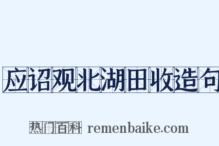 应诏观北湖田收造句是什么意思的图片